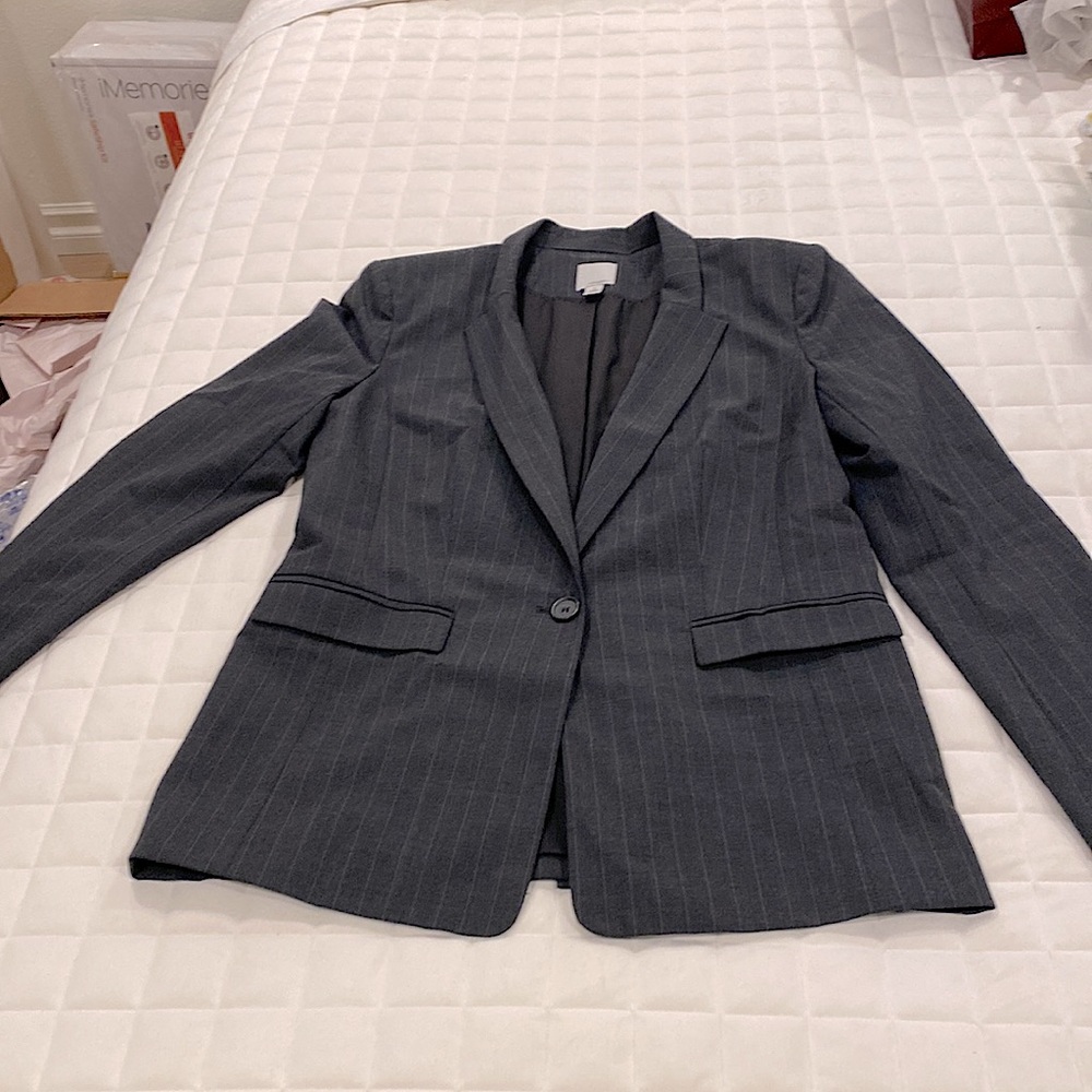 Pinstripe Charcoal grey blazer